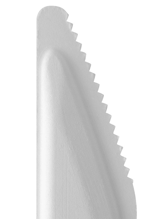 detalle de cuchillo de fibra moldeada ecológico